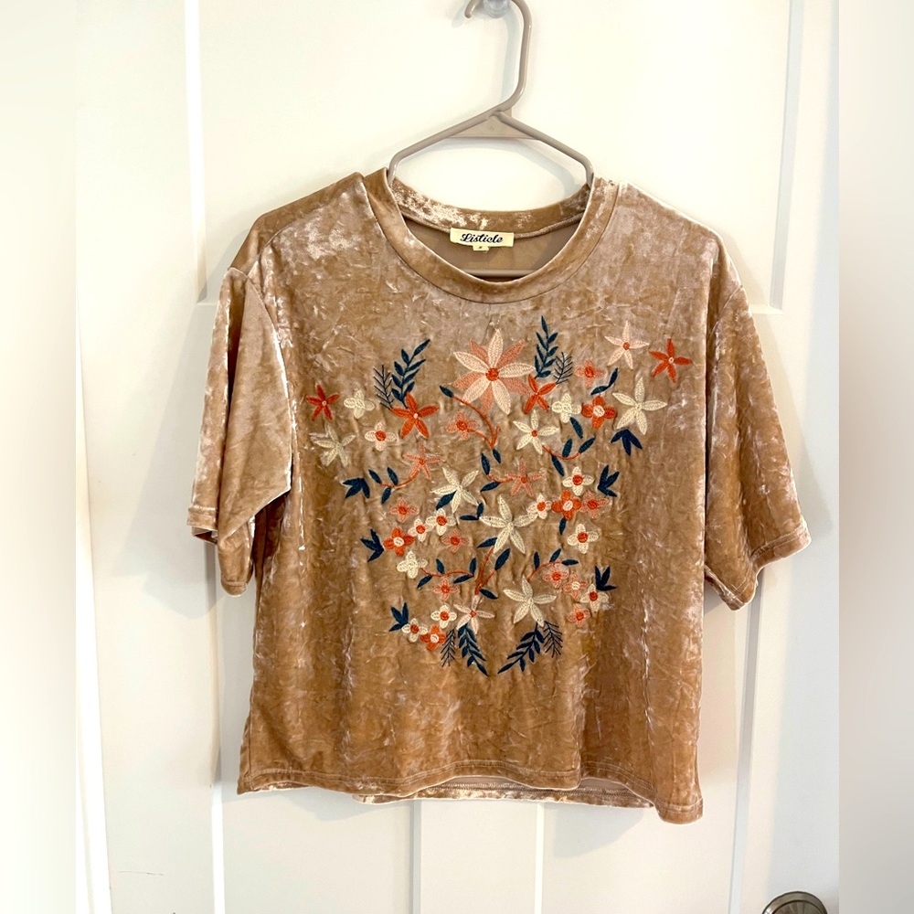 Light pink velvet shirt